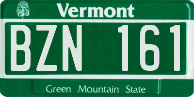 VT license plate BZN161