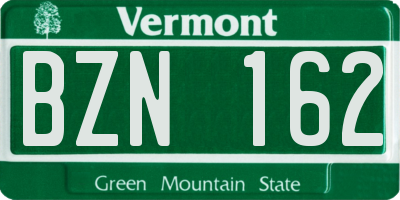 VT license plate BZN162