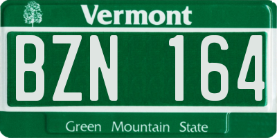 VT license plate BZN164
