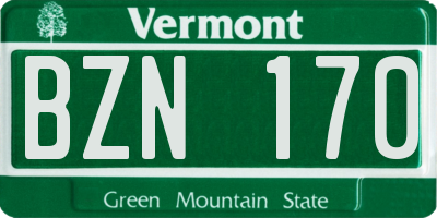 VT license plate BZN170