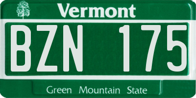 VT license plate BZN175