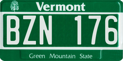 VT license plate BZN176