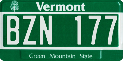 VT license plate BZN177