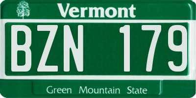 VT license plate BZN179