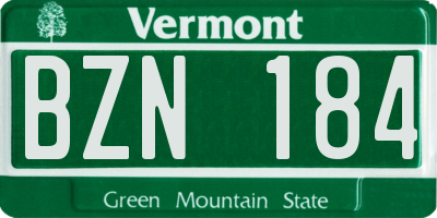 VT license plate BZN184