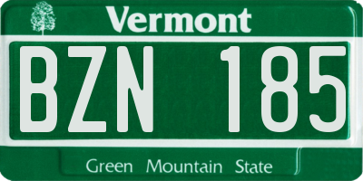 VT license plate BZN185