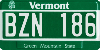 VT license plate BZN186