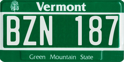 VT license plate BZN187