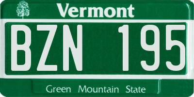 VT license plate BZN195