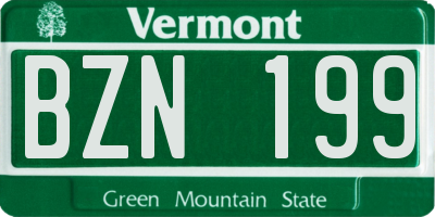 VT license plate BZN199