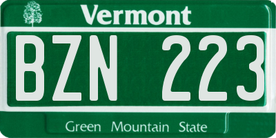 VT license plate BZN223