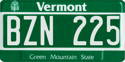 VT license plate BZN225