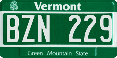 VT license plate BZN229