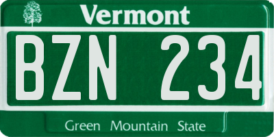 VT license plate BZN234