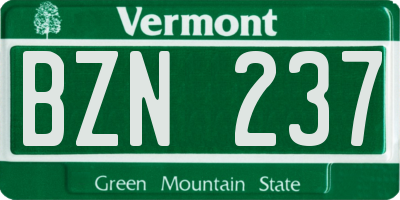 VT license plate BZN237