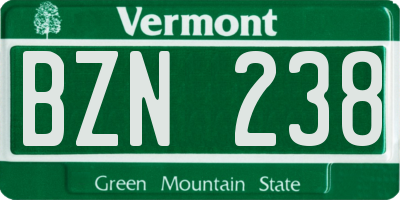 VT license plate BZN238