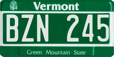 VT license plate BZN245