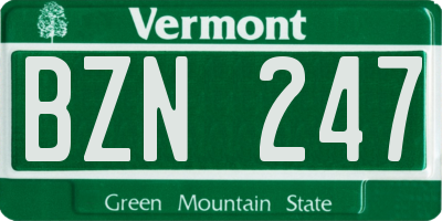 VT license plate BZN247