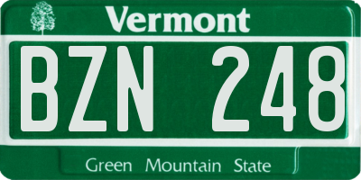 VT license plate BZN248