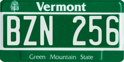 VT license plate BZN256