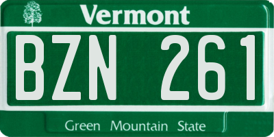 VT license plate BZN261