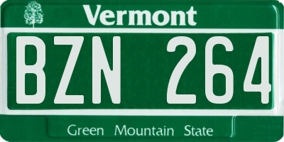 VT license plate BZN264