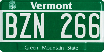 VT license plate BZN266