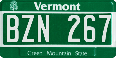 VT license plate BZN267