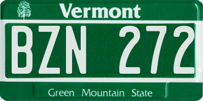 VT license plate BZN272