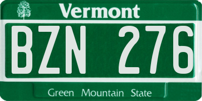 VT license plate BZN276