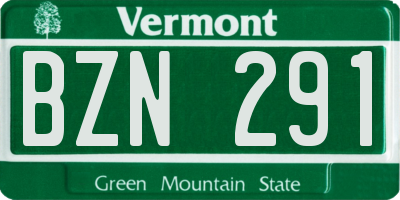 VT license plate BZN291