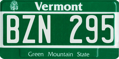 VT license plate BZN295