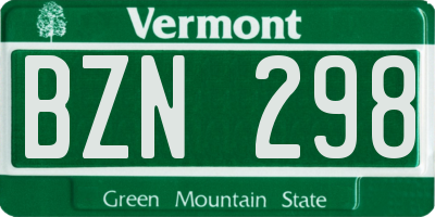 VT license plate BZN298