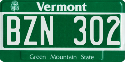 VT license plate BZN302
