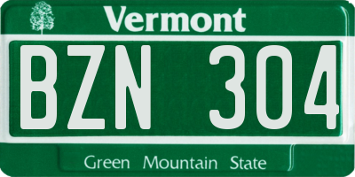 VT license plate BZN304