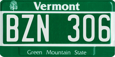 VT license plate BZN306