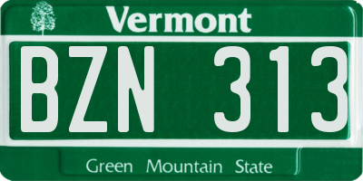 VT license plate BZN313