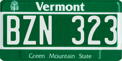 VT license plate BZN323