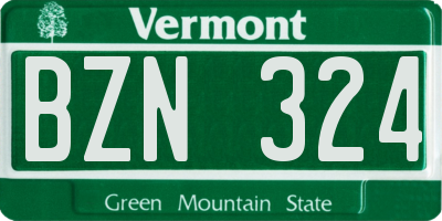 VT license plate BZN324