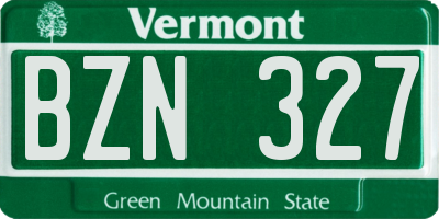 VT license plate BZN327