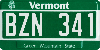 VT license plate BZN341