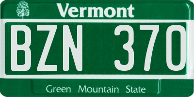 VT license plate BZN370