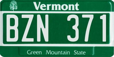 VT license plate BZN371