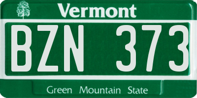 VT license plate BZN373