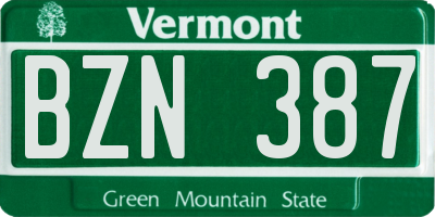 VT license plate BZN387