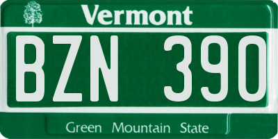 VT license plate BZN390