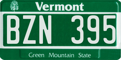 VT license plate BZN395