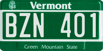 VT license plate BZN401