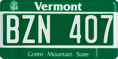 VT license plate BZN407