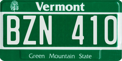 VT license plate BZN410